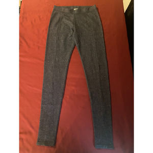 Aerie Womens Leggings Blue Low Rise Stretch Cropped Center Seam Solid Knit XS